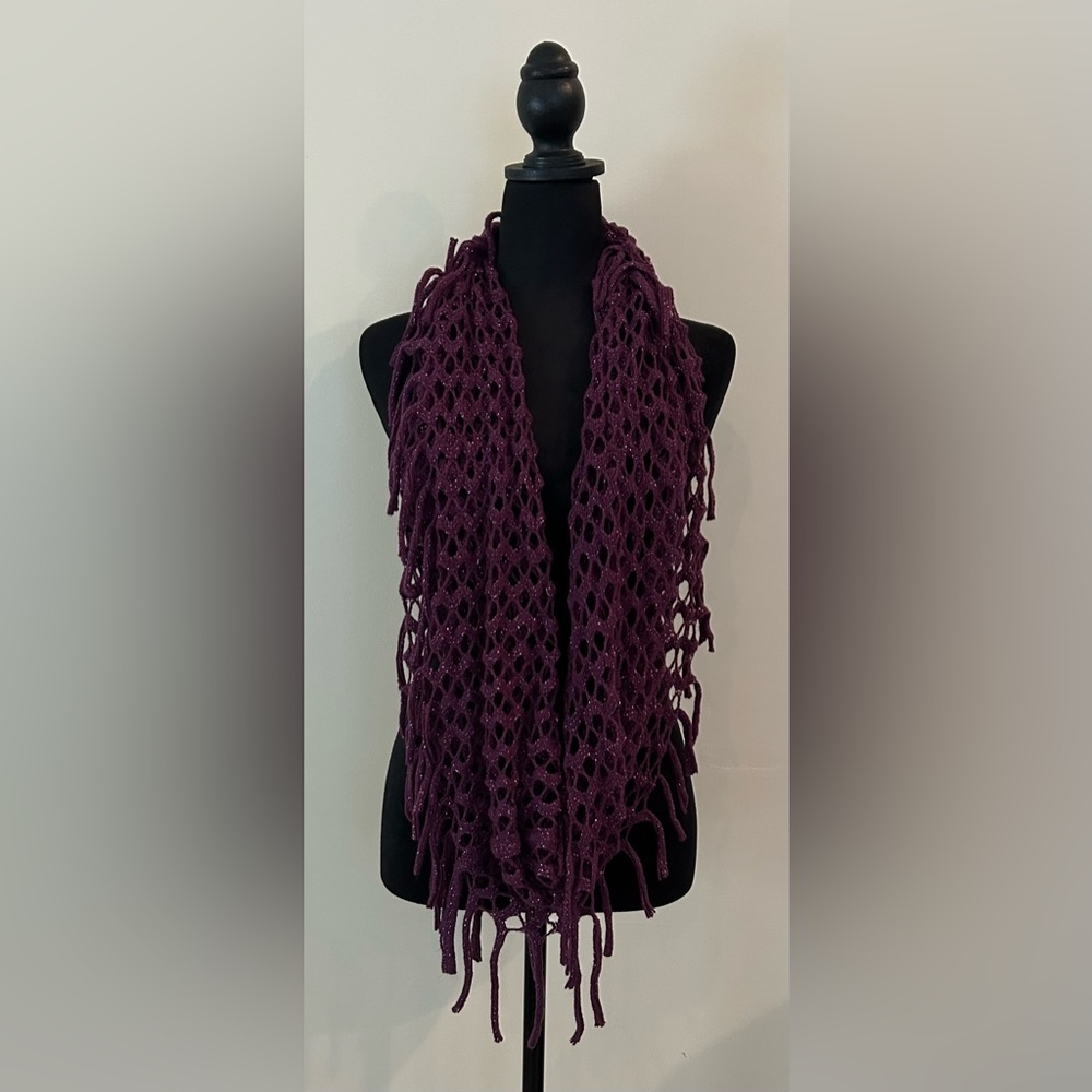 Elegant Purple Knit Scarf